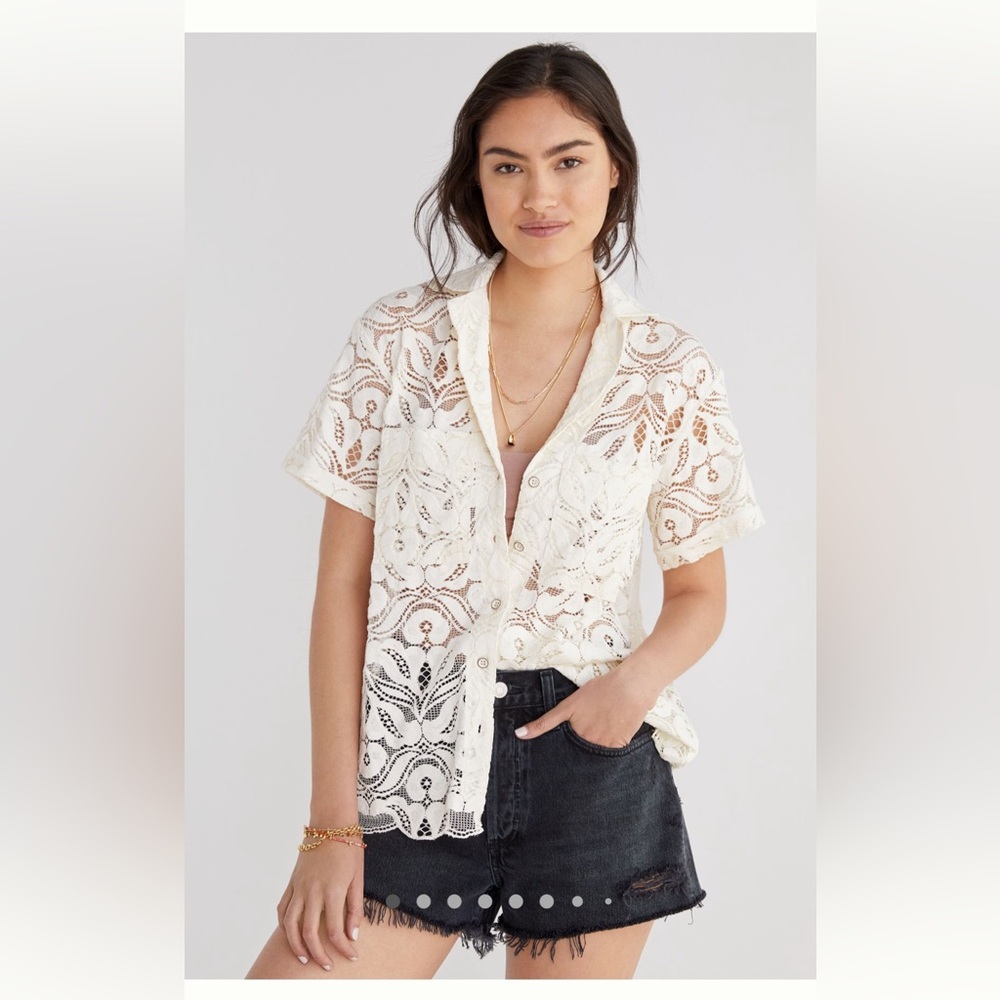 Anthropologie Maeve Lace Surf Shirt